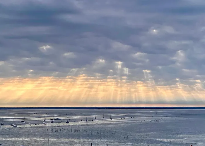 Aux Pieds Des Plages, Du Port, De La Piste Cyclable Et Des Commerces De Proximite, Un Au Dernier Etage Avec Vue Panoramique Sur Le Bassin D'arcachon, Entierement Renove, Dans Avec Piscine Lejlighed